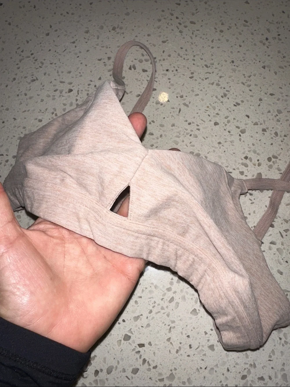 ALO Yoga Lounge Bra Tan Heathers XS